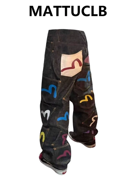 Women's Baggy Cargo Jeans Abi Y2k Japanese Streetwear Hip-pop Goblin Core Cyber Punk Denim Pants Grunge Designer Harajuku Cowboy - AliExpress 200000345