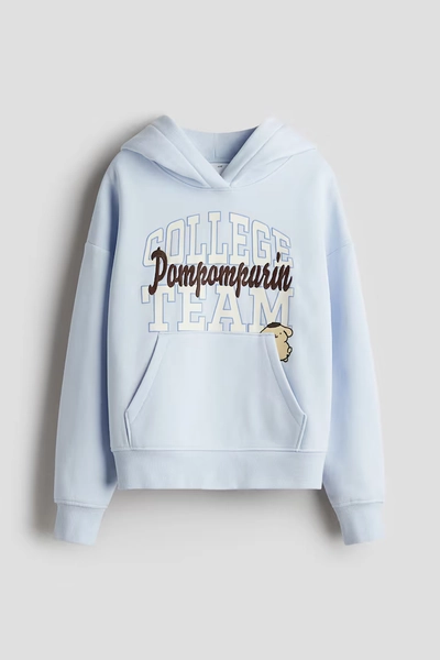 Hoodie with Motif - Light blue/Pompompurin