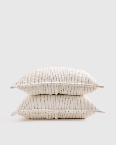 Organic Cotton Channel Quilted Sham Set in Undyed
