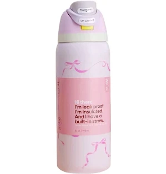 Owala 32oz Water Bottle Tied And True Pink Bows Limited Edition