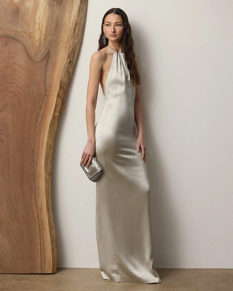Corra Stretch Satin Evening Dress
