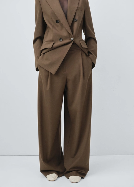 Pantalón traje recto pinzas - Mujer | MANGO España (Península y Baleares)