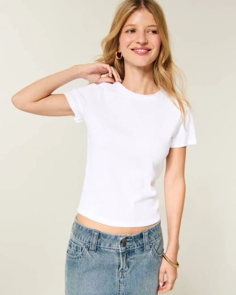 Women's Hollister Cotton Crew Baby Tee