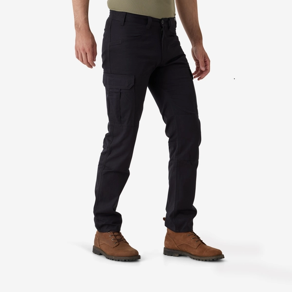 Pantalon cargo résistant, Steppe 500 camouflage noir