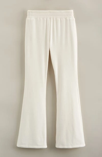 Zella Girl Kids' Cosmos Velour Flare Pants in Ivory Egret at Nordstrom, Size Xs