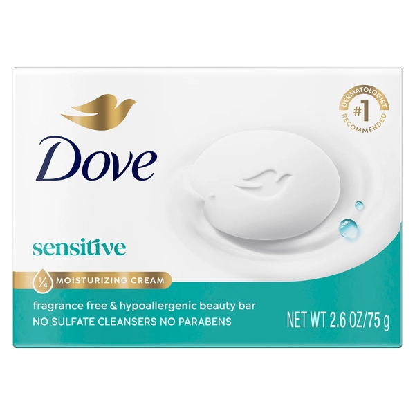 Dove Beauty Bar Soap For Sensitive Skin, Sensitive, Fragrance Free And Hypoallergenic ,2.6 oz - Walmart.com