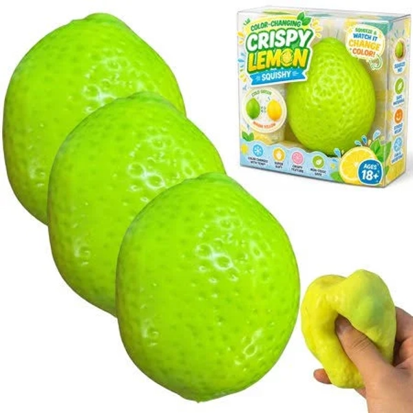 2027 New Crunchy Lemon Squishy, Color Changing Crispy Lemon Stress Ball for Adults, Size: 2.36