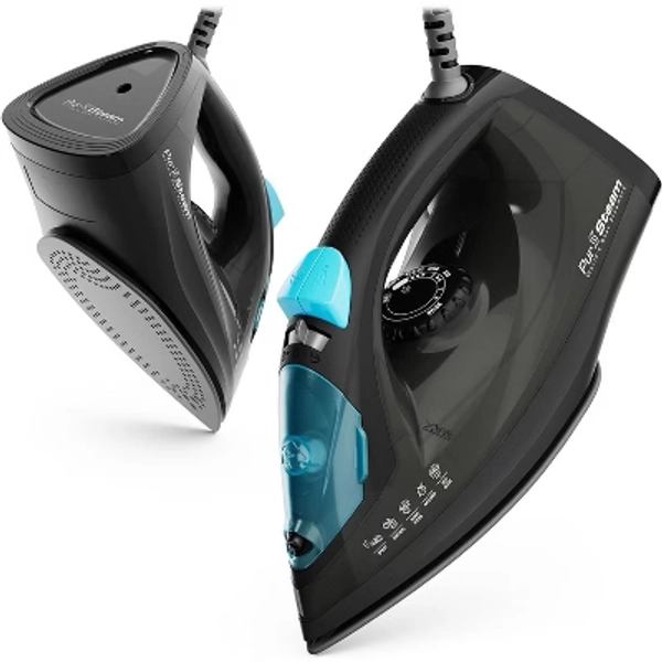 PurSteam 1200W Professional Steam Iron, Burst/Spray & Non-Stick Soleplate, Auto Shut-Off