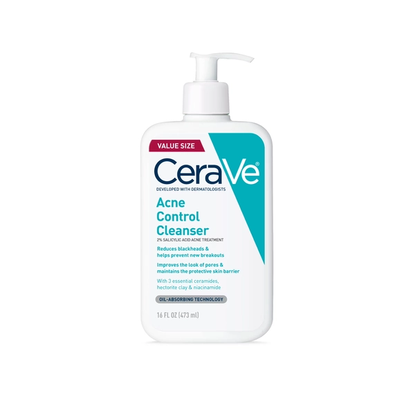 CeraVe Skin Care Acne Control Face Cleanser with 2% Salicylic Acid Clears Acne Blackheads Pores HSA/FSA Eligible - Walmart.com