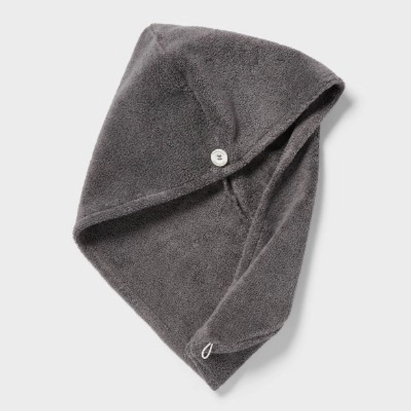 Spa Plush Hair Towel Dark Gray - Threshold™