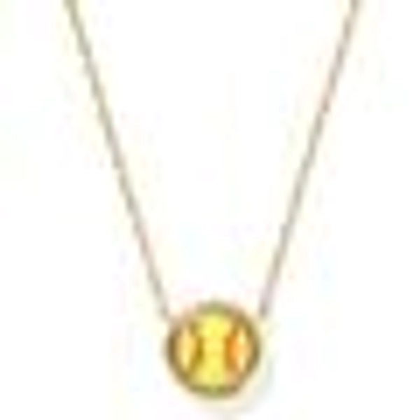 Softball Gold Short Pendant Necklace