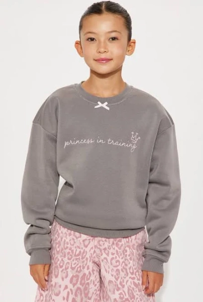 Fashion Nova Kids' Mini Princess in Training Crew Neck Sweatshirt