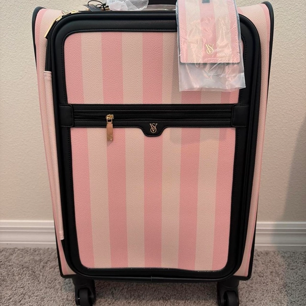 Victoria’s Secret Iconic Pink Stripe Carry-On...