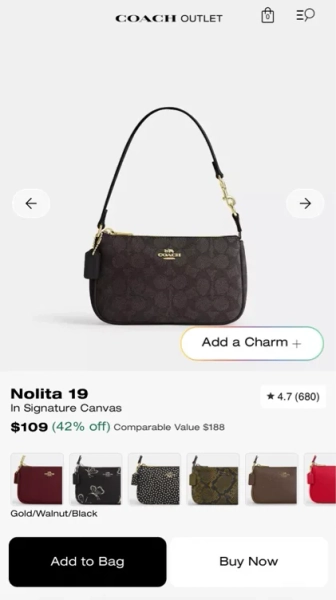 Gold/White/Chalk Nolita 19 In Signature Canvas