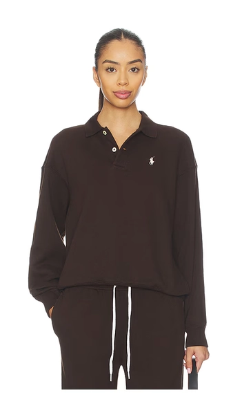 Polo-collar Fleece Pullover