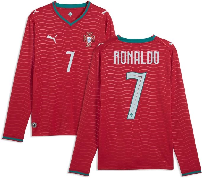 PUMA Adult Portugal Cristiano Ronaldo #7 2026 Home Long Sleeve Replica Jersey