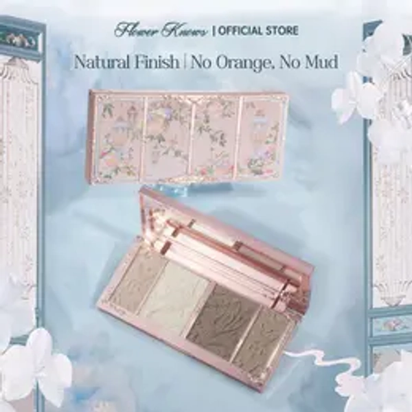 Flower Knows Butterfly Cloud Collar Embossed Highlight & Contour Palette, Made for Cool Shades, Natural Facial Contouring Makeup Palette, Long Lasting Buildable Concealer Powder, Beauty Cosmetics, #summerwins, #DealsForYouDays