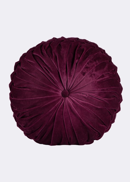 Round Velvet Cushon Purple 36x36cm