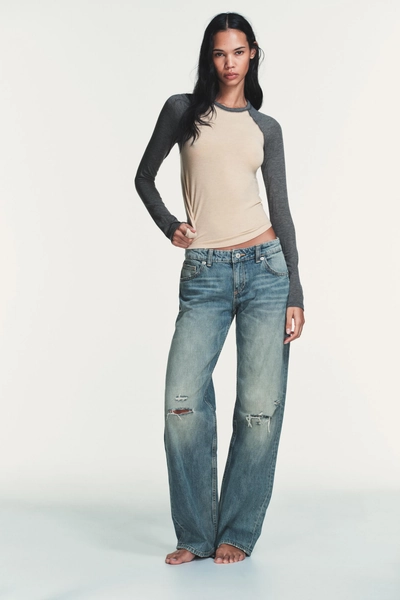 JEANS TRF WIDE LEG VITA BASSA