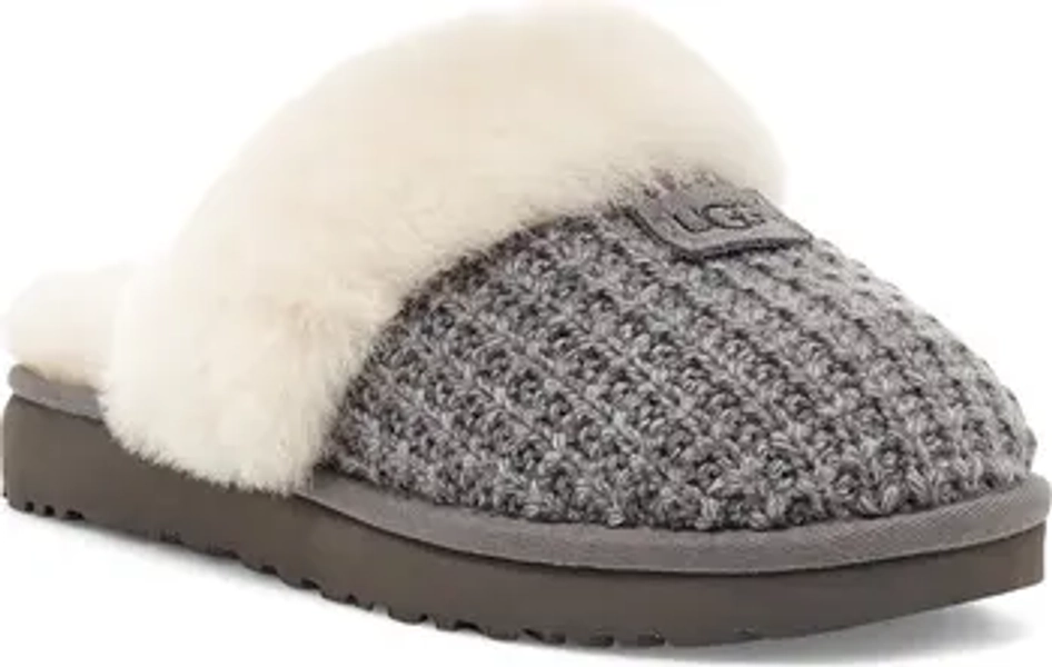 Cozy Knit Genuine Shearling Slipper