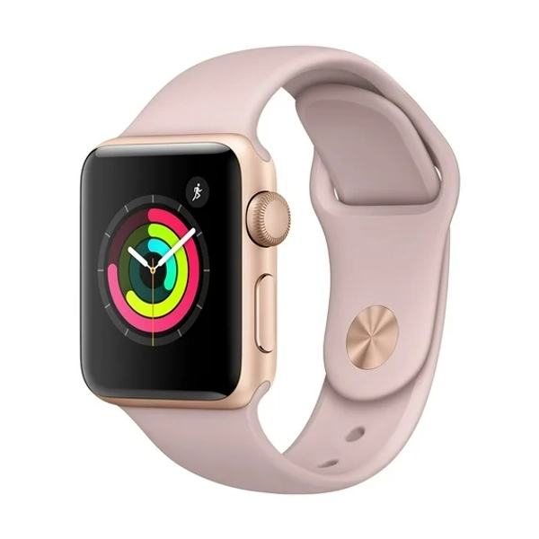 Restored Apple Watch Gen 3 Series 3 38mm Gold Aluminum - Pink Sand Sport Band MQKW2LL/A (Refurbished)