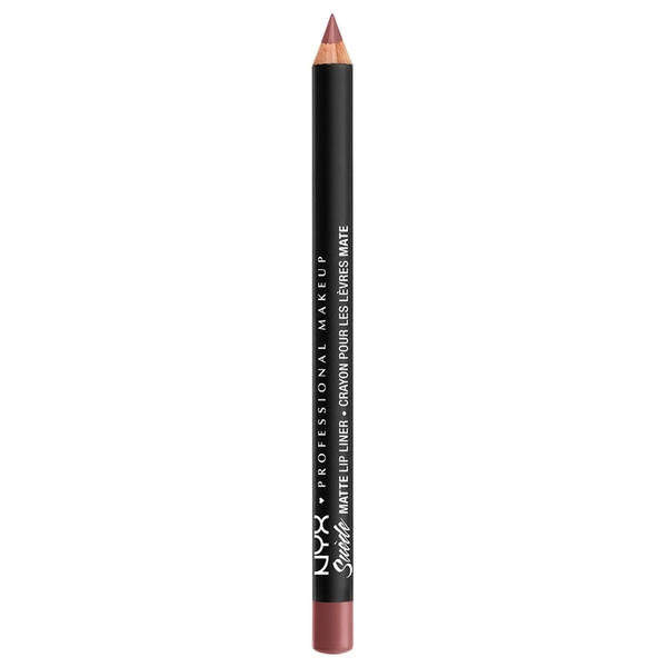 NYX Professional Makeup Suede Matte Lip Liner, Cannes, Alabama, Club Hopper, Alien, Maison, London, Los Angeles, Kitten Heels, Cherry Skies, Downtown Beauty, Brooklyn Thorn, Whipped Caviar, Stockholm, Vintage, Soft-Spoken, Tea & Cookies, Sandstorm, The OG Brew, Girl Bye (Berry), Spicy (Red), Moonwalk (Greige), Dainty Daze (Pink), Brunch Me (Rose), Free Spirit (Nude), Cold Brew (Brown)