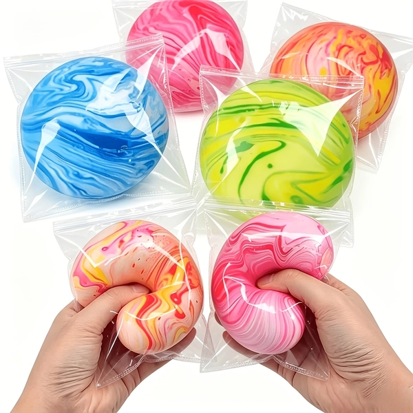 3pcs of Vortex Flow Pattern Extruded Balls - Suitable for Children's Toys, with Slow Rebound Design, Interesting Shapes, Suitable as Halloween and Christmas Gifts, Valentine's Day Gifts, Table Decorations, in Random Color Styles