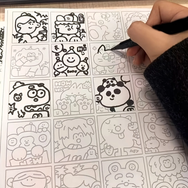 55 Line Drawing Drafts | Easy Strokes, Pen Control Practice, Ideal for Adults Bored at Work, Focus and Observation Skills Training, Paper Material