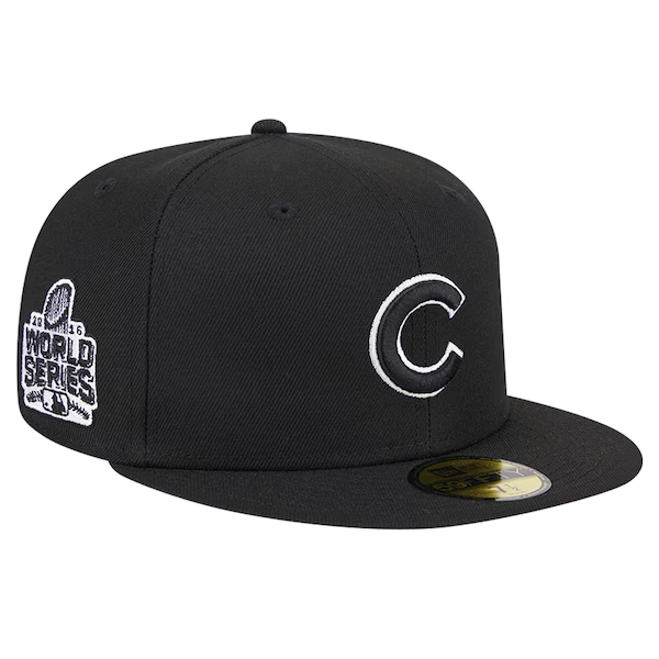 Chicago Cubs New Era Logo 59FIFTY Fitted Hat - Black