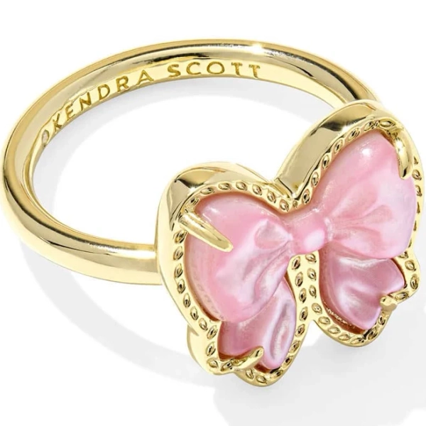 Kendra Scott Haley Bow Band Ring with Mother of Pearl