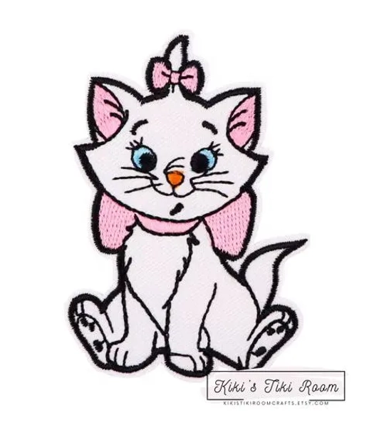 ARISTOCATS MARIE Embroidered Iron On Patch/ Sew on Patch/For Scrapbooks /Journals/ DIY Projects