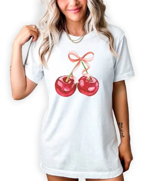 Cherries with Bow T-Shirt or Crew Sweatshirt