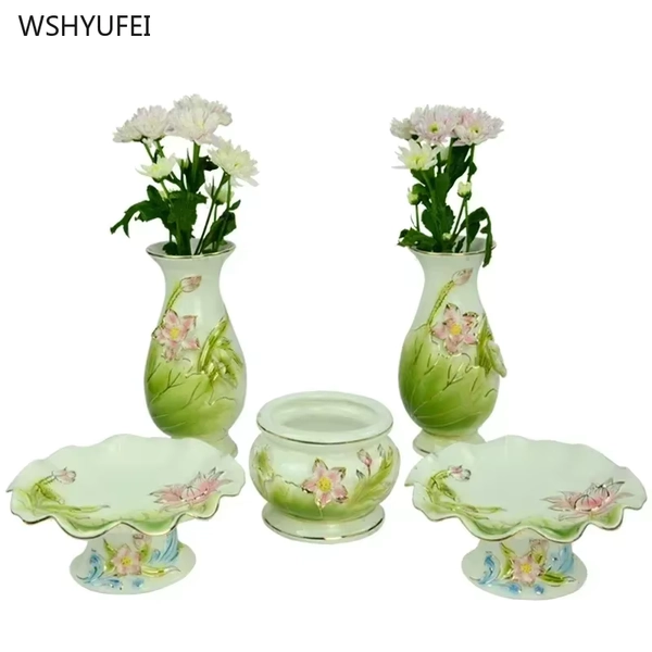 Creative ceramic relief with golden lotus flower incense burner for home use Buddha fruit tray water cup feng shui - AliExpress 15
