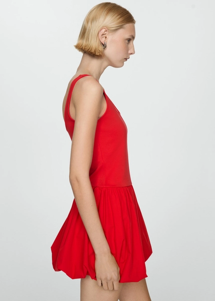 Vestido evasé combinado - Mujer | MANGO OUTLET España (Península y Baleares)