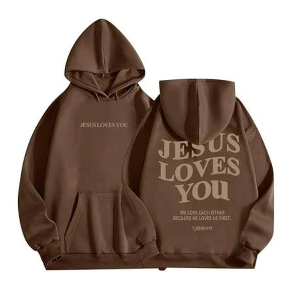 Zhanqunnn Teen Boys Hoodies Jesus Loves You Sweatshirt Letter Print Hoodies Long Sleeves Oversize Pullover Cute Sweatshirt Youth Hoodies for