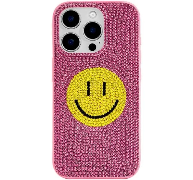 Smiley Rhinestone Phone Case – Pink, iPhone 13 Mini Online Shopping - JW Pei
