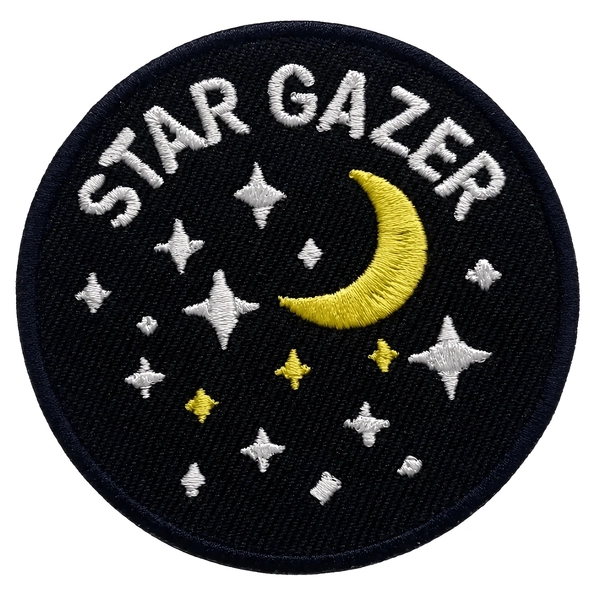 Star Gazer Patch/Iron-On Patch/Merit Badge Scout Style/Camping/Kids Patches/Astronomy Gift/Sew-On Applique for Clothing Jacket Hats Backpack
