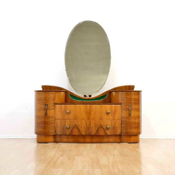 Art Deco Revival Vanity Table and Mirror by Beautility