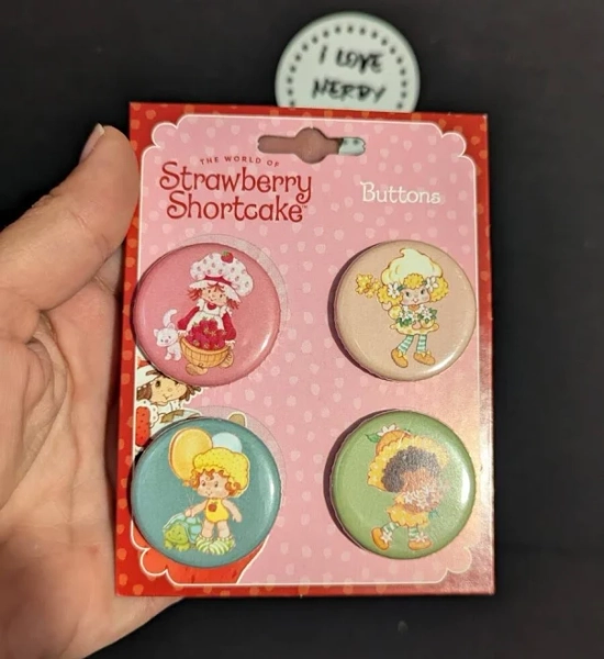 Strawberry Shortcake 4 Pack Button Pins