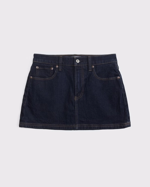 Mid Rise 5-Pocket Denim Mini Skort