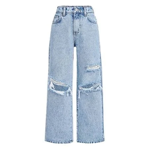 Y2K Butterfly Embroidered High Waistband Wide Leg Jeans