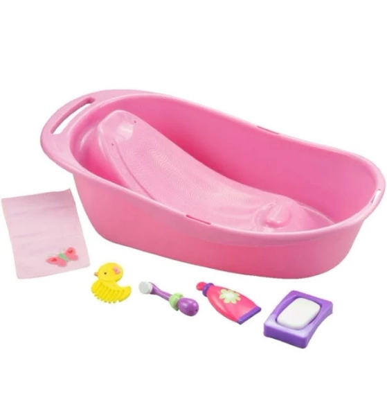 JC Toys Realistic Baby Doll Bath Set