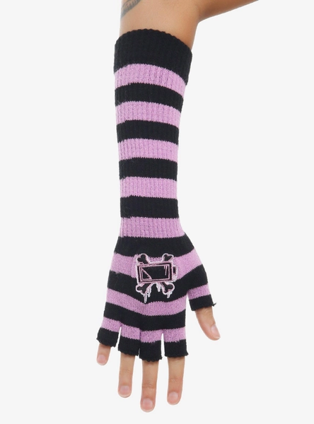 Murder Drones Uzi Purple & Black Stripe Arm Warmers
