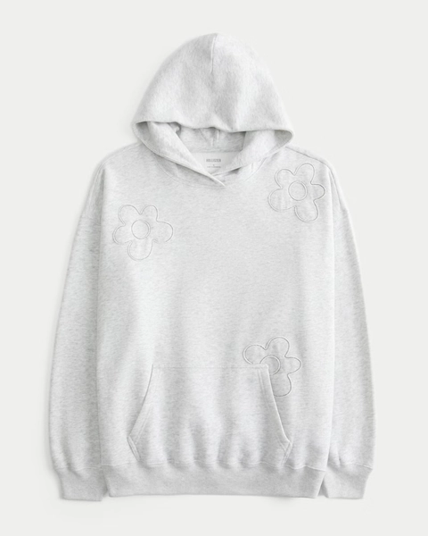 Oversized Floral Graphic Hoodie