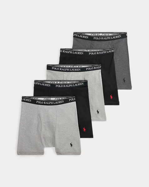 Polo Ralph Lauren Cotton Wicking Boxer Brief 5-Pack