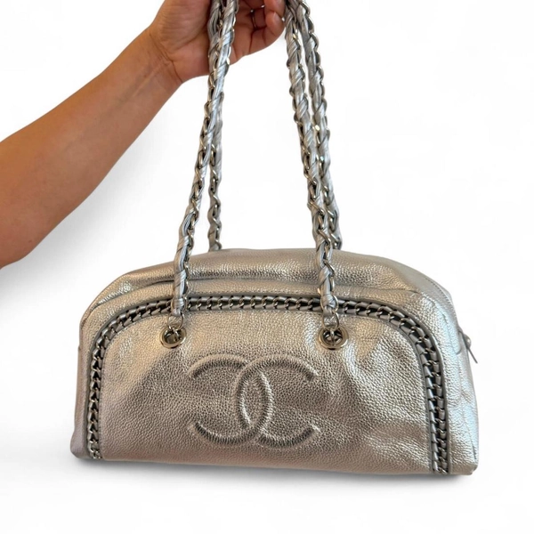 Turn heads with this gorgeous silver bowler inspired...