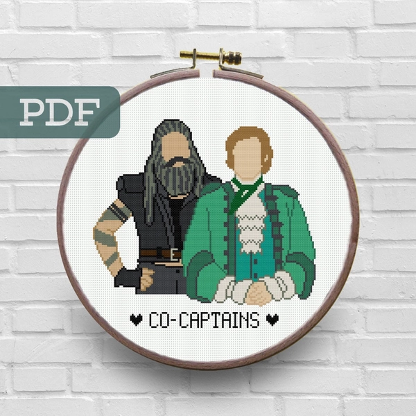 Blackbeard & Stede Bonnet Co Captains Cross Stitch Pattern - Our Flag Means Death Cross Stitch Pattern - OFMD Cross Stitch Pattern