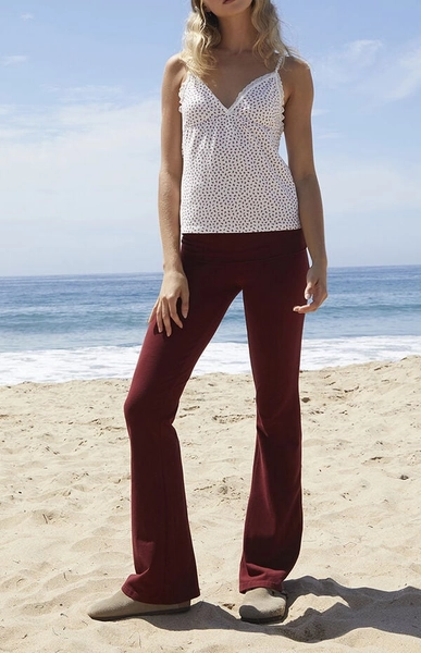 Burgundy Priscilla Flare Yoga Pants