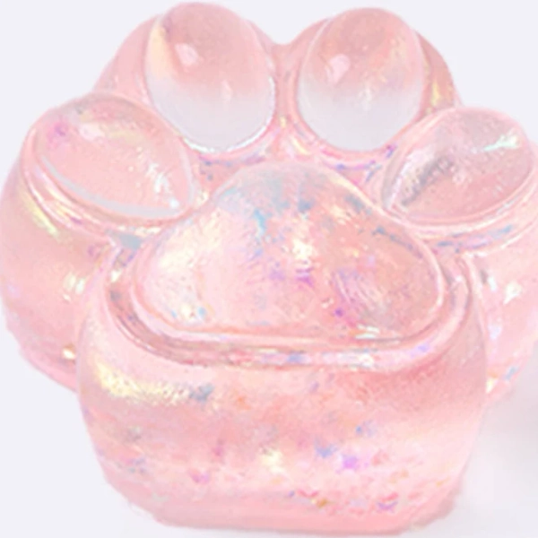 TABASQUISHY Blingbling Transparent-pink Paw Taba Squishy Squeeze Toys