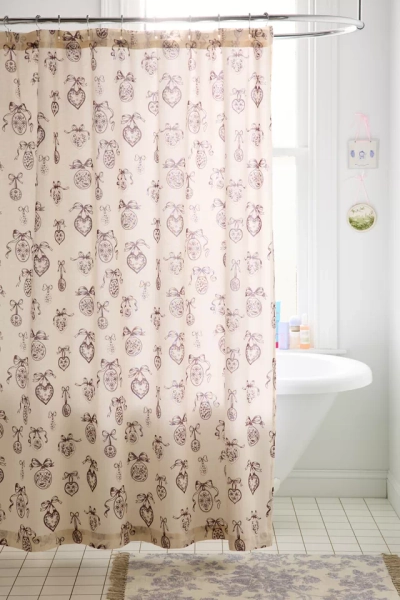 Locket Frame Patterned Shower Curtain